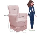 Ver imagem 3 de Poltrona de Amamentação Balanço Lis com Puff Linho Rose