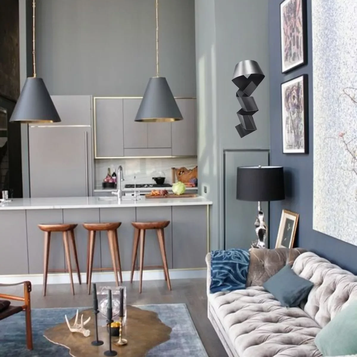 Ver imagem 2 de Decoração de Parede Escultura de Metal Exclusivo no Brasil Home Decor Grafite