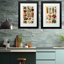 Ver imagem 1 de Kit 2 Quadros Grandes Cozinha Italiana- 60x48cm:moldura Preta