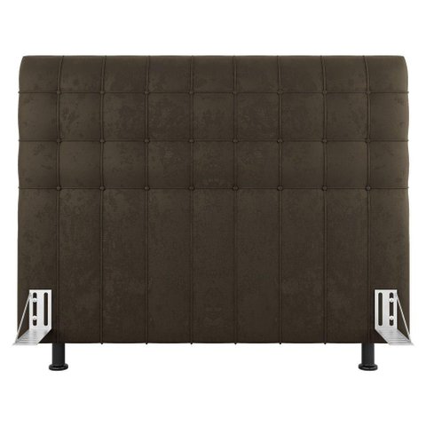 Cabeceira Cama Box Casal Queen Size Dahlia 160cm com Frame Suede Marrom - Abmaza