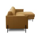 Ver imagem 6 de Sofá Decorativo Karine 6 Lugares Sala de Estar 360cm com Chaise Pés em Aço Couro Caramelo G88 - Gran