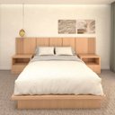 Ver imagem 1 de Cama Queen e Cabeceira com 2 Mesas Laterais Mdf sob Medida Cor:carvalho Malva