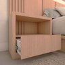 Cama Queen e Cabeceira com 2 Mesas Laterais Mdf sob Medida Cor:carvalho Malva - 2
