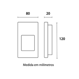 Balizador de Parede Embutir Luz Indireta 2w 3000k 85lm 83x123x23mm Biv Cristallux - 3