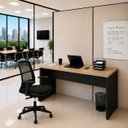 Ver imagem 4 de Conjunto Mesa de Escritório 140x60cm + Cadeira Ergonômica Sistema Syncron Pistão Classe 4 Reclinável