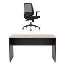 Ver imagem 1 de Conjunto Mesa de Escritório 140x60cm + Cadeira Ergonômica Sistema Syncron Pistão Classe 4 Reclinável