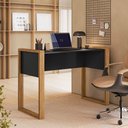 Ver imagem 1 de Escrivaninha Mesa para Computador Office 5030 Freijó Preto Fosco Qmovi