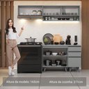 Ver imagem 5 de Armário de Cozinha Compacta 200cm Nice Madesa 13 Cinza