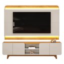Ver imagem 5 de Painel para Tv 75 Pol e Rack Bancada com Led 220cm Collie D04 Cedro/bali - Mpozenato