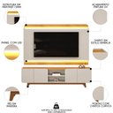 Ver imagem 3 de Painel para Tv 75 Pol e Rack Bancada com Led 220cm Collie D04 Cedro/bali - Mpozenato