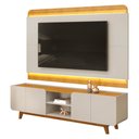 Ver imagem 1 de Painel para Tv 75 Pol e Rack Bancada com Led 220cm Collie D04 Cedro/bali - Mpozenato