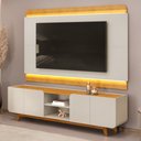Ver imagem 2 de Painel para Tv 75 Pol e Rack Bancada com Led 220cm Collie D04 Cedro/bali - Mpozenato