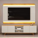 Ver imagem 6 de Painel para Tv 75 Pol e Rack Bancada com Led 220cm Collie D04 Cedro/bali - Mpozenato
