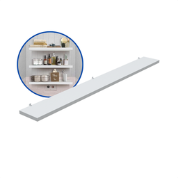 1 Prateleira Branca 90X10 Com Suporte Flutuante Mdf  Organizadora Decoração Cozinha Quarto Banheiro - 2