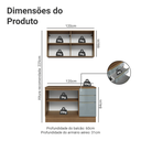 Ver imagem 4 de Armário de Cozinha Compacta 120 x 60 cm Rustic/Cinza Lux Madesa 02