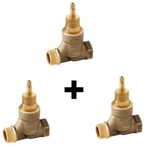 Kit 3 Base Registro Pressão Docol 3/4 Anti-horário 1/2volta