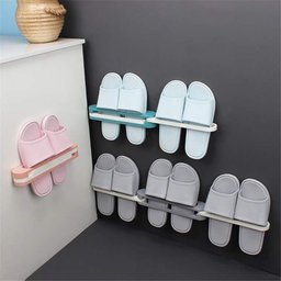 Kit Sapateira de Parede 3 Pares Organizador de 6 Chinelos Pantufa Suporte Multiuso Guarda Roupa - 2