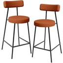 Ver imagem 1 de Kit 02 Banquetas Baixa para Cozinha Sala de Jantar Bancada Milão L02 Tecido Terracota - lyam decor L