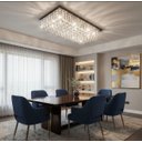 Ver imagem 2 de Lustre para Sala de Cristal Legítimo K9 Base Inox 90x30 Cm