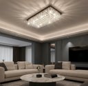 Ver imagem 3 de Lustre para Sala de Cristal Legítimo K9 Base Inox 90x30 Cm