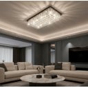 Ver imagem 3 de Lustre para Sala de Cristal Legítimo K9 Base Inox 90x30 Cm