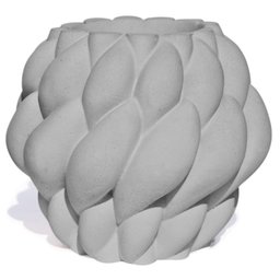 Vaso Decorativo Novelo 13cm em Cimento Artesanal Sala e Cozinha - Cinza - 1