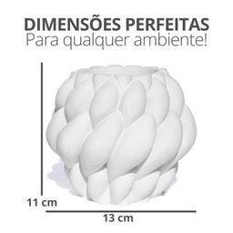Vaso Decorativo Novelo 13cm em Cimento Artesanal Sala e Cozinha - Cinza - 4