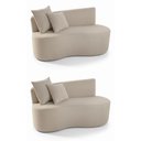 Ver imagem 2 de Kit 02 Sofá Decorativo Curvo Orgânico Nature Gaia Veludo Veludo Bege - Montanaris Decor