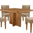 Ver imagem 3 de Mesa Olimpia 90 Mdf Canto Copo e com 4 Cadeiras Safira Turim 07/naturalle/naturalle