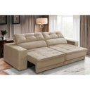 Ver imagem 1 de Sofá Retrátil e Reclinável 3 Lugares 1,90m com Molas Emília Suede Bege Madelina Decor