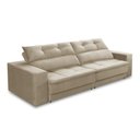 Ver imagem 5 de Sofá Retrátil e Reclinável 3 Lugares 1,90m com Molas Emília Suede Bege Madelina Decor