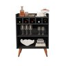 Aparador Buffet Bar Intense com Adegas e Uma Prateleira - Beauty Móveis:preto - 1