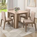 Ver imagem 2 de Kit Mesa de Jantar Opera com 4 Cadeiras Sinfonia em Linho Carvalho/fendi/creme