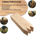 Ver imagem 2 de Estacas de Madeira 80cm P/ Cerca Jardim 20 Unidades