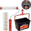 Ver imagem 3 de Bandeja Caçamba Balde para Pintura 10l Plástica com Alça + Suporte Garfo + Rolo de Pintura 23cm Poli