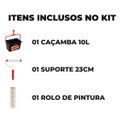 Ver imagem 5 de Bandeja Caçamba Balde para Pintura 10l Plástica com Alça + Suporte Garfo + Rolo de Pintura 23cm Poli
