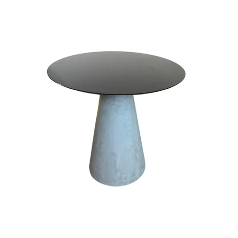 Mesa Lateral Cone Cimento Rústico Tampo Laqueado 51 cm - Preto