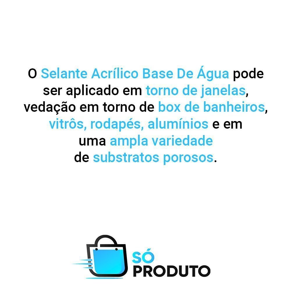 Silicone Branco 450g Selante Acrílico Base DÁgua e Aplicador - 3