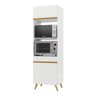 Paneleiro 2 Portas 63cm para Forno e Microondas Veneza Multimóveis V3679 Branco/dourado - 2
