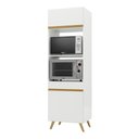 Ver imagem 2 de Paneleiro 2 Portas 63cm para Forno e Microondas Veneza Multimóveis V3679 Branco/dourado