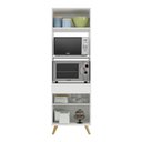 Ver imagem 4 de Paneleiro 2 Portas 63cm para Forno e Microondas Veneza Multimóveis V3679 Branco/dourado