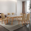 Ver imagem 2 de Mesa de Jantar Copper 180cm Madeira Tampo Vidro Canto Copo com 6 Cadeiras Aline