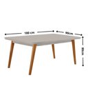 Ver imagem 4 de Mesa de Jantar Copper 180cm Madeira Tampo Vidro Canto Copo com 6 Cadeiras Aline
