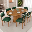 Ver imagem 2 de Mesa para Sala de Jantar Valência com 06 Cadeiras Sala de Jantar Dara L02 Couríssimo Verde Musgo