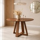 Ver imagem 1 de Mesa de Jantar Redonda 105 cm para 4 Pessoas Base em X 100% MDF Dalla Costa