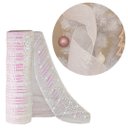 Ver imagem 1 de Tela Natal Malha Tule Decorativa Perolada Furta Cor Branco e Rosa 25cm X 5m Fita Premium