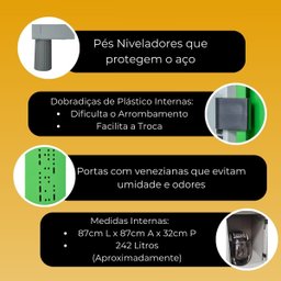 Armário Roupeiro 2 Portas Grandes Cor 182x32,5x36 W3 - 10111 Cor:brança - 3