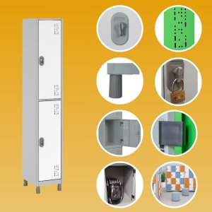 Armário Roupeiro 2 Portas Grandes Cor 182x32,5x36 W3 - 10111 Cor:brança