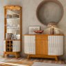 Aparador para Sala Buffet Ambiente Monza e Cristaleira Marina Cinamomo Off White – Madetec - 1