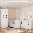Ver imagem 1 de Quarto de Bebê Completo com Berço 3 em 1 para Colchão 130x60cm Amora Multimóveis Mp4561